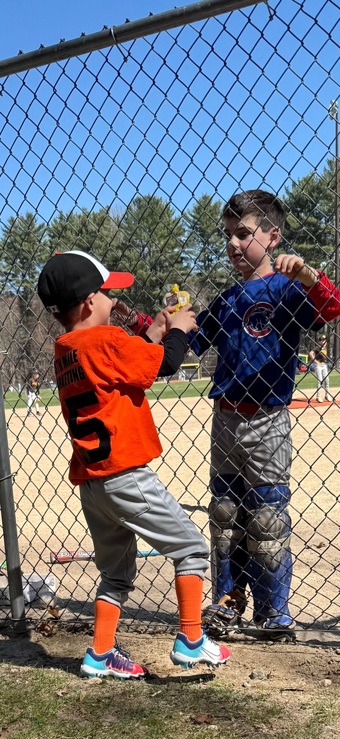 Camden chatting with Bryce between innings