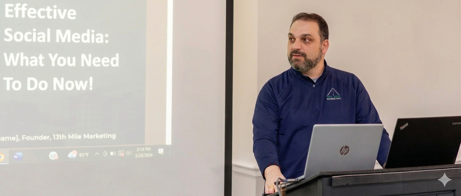 BJ Corey brand strategy consultant presenting